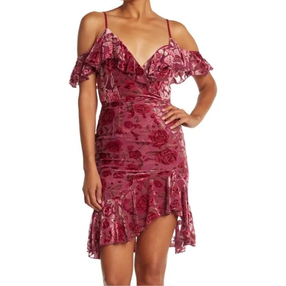 Lucy Paris Red Asymmetrical Bodycon Dress